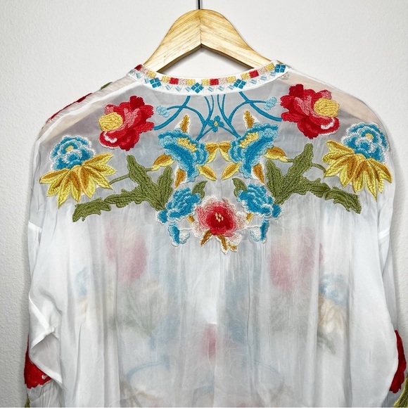 Johnny Was Vagabound Blouse Floral Embroidered Tunic  Blouse Boho - Picture 11 of 13